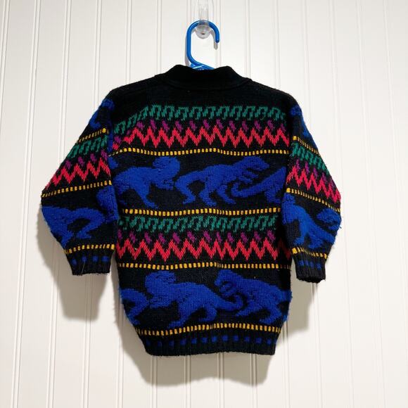 Vintage Ground Control Dinosaur Cardigan Sweater Kids 4T T-Rex - Picture 6 of 6